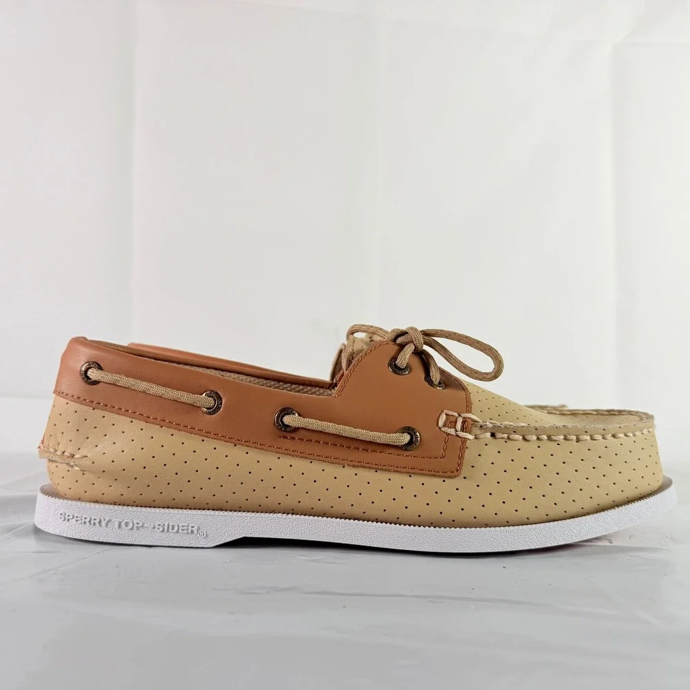 Sperry A/O Resort Perf Off White Men's Boat Shoes Size 10.5 M STS24814
